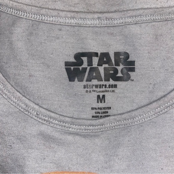 Gray Star Wars Slub Knit Short Sleeve Tee Shirt Size M - Picture 7 of 7